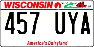 WI license plate 457UYA
