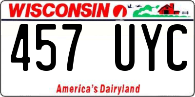WI license plate 457UYC