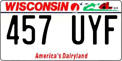 WI license plate 457UYF