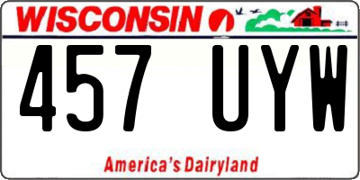 WI license plate 457UYW