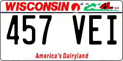 WI license plate 457VEI