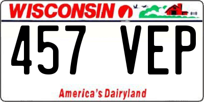 WI license plate 457VEP