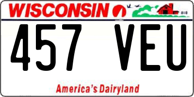 WI license plate 457VEU