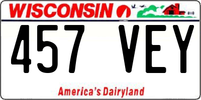 WI license plate 457VEY