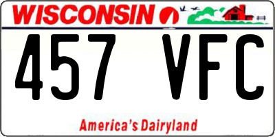 WI license plate 457VFC