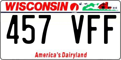 WI license plate 457VFF
