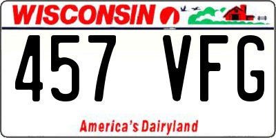 WI license plate 457VFG