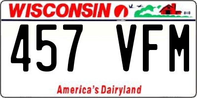 WI license plate 457VFM
