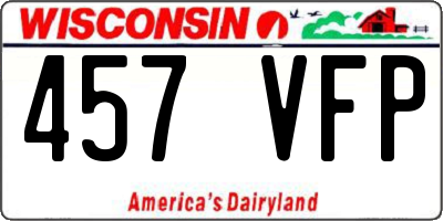 WI license plate 457VFP