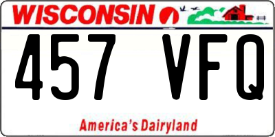 WI license plate 457VFQ