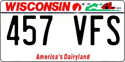 WI license plate 457VFS