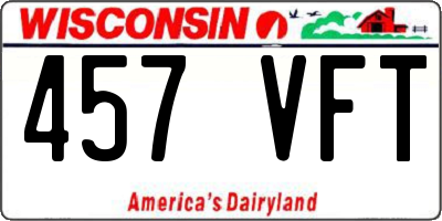 WI license plate 457VFT