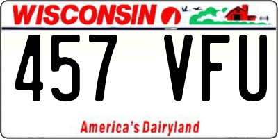 WI license plate 457VFU