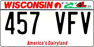 WI license plate 457VFV