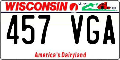 WI license plate 457VGA