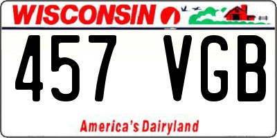 WI license plate 457VGB
