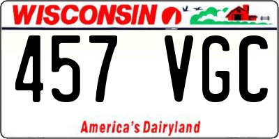 WI license plate 457VGC