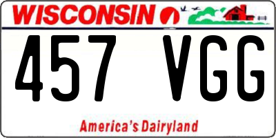 WI license plate 457VGG