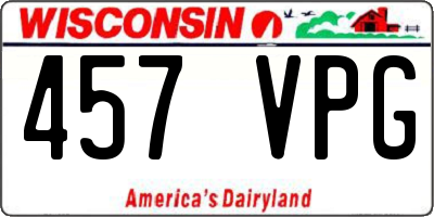 WI license plate 457VPG
