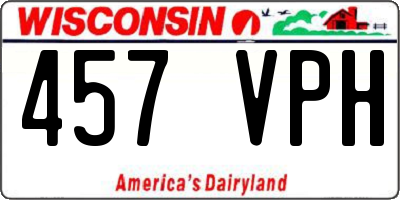 WI license plate 457VPH