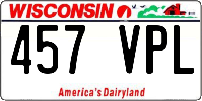 WI license plate 457VPL