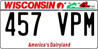 WI license plate 457VPM