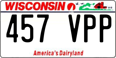 WI license plate 457VPP