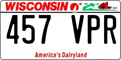 WI license plate 457VPR