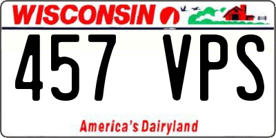 WI license plate 457VPS