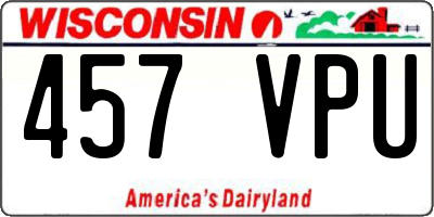 WI license plate 457VPU