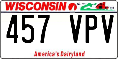 WI license plate 457VPV