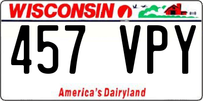 WI license plate 457VPY
