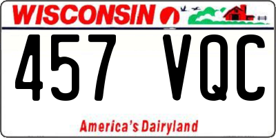 WI license plate 457VQC