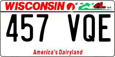 WI license plate 457VQE