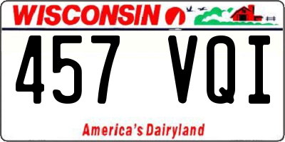 WI license plate 457VQI