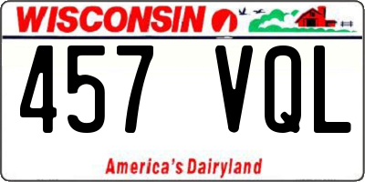 WI license plate 457VQL