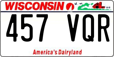 WI license plate 457VQR