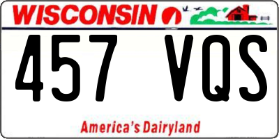 WI license plate 457VQS