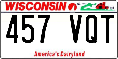 WI license plate 457VQT