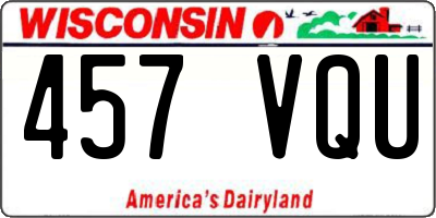 WI license plate 457VQU