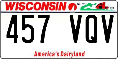 WI license plate 457VQV