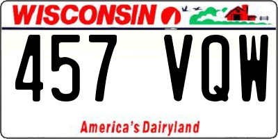 WI license plate 457VQW