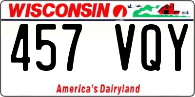 WI license plate 457VQY