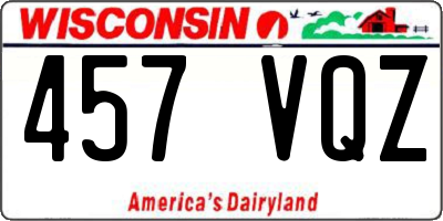 WI license plate 457VQZ
