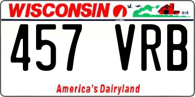WI license plate 457VRB