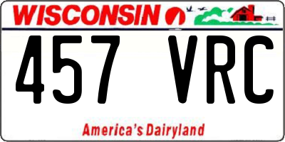 WI license plate 457VRC