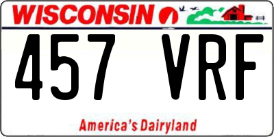 WI license plate 457VRF
