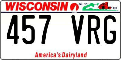 WI license plate 457VRG