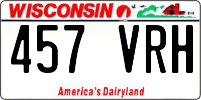WI license plate 457VRH