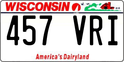 WI license plate 457VRI